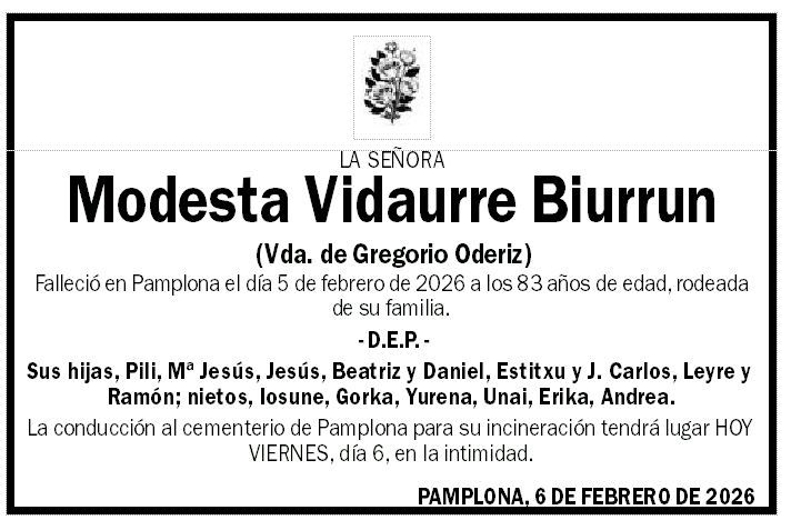 Modesta Vidaurre Biurrun