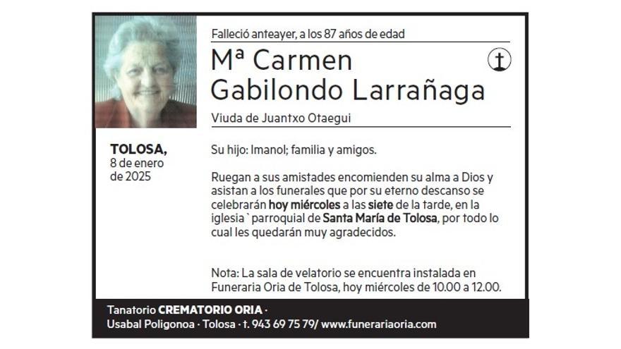 Mª CARMEN GABILONDO LARRAÑAGA