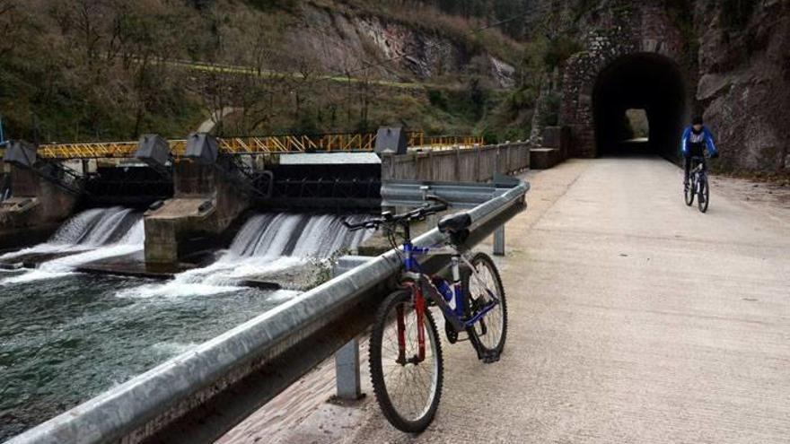 La Vía Verde del Bidasoa, a la altura de la presa de Arrizurriaga.