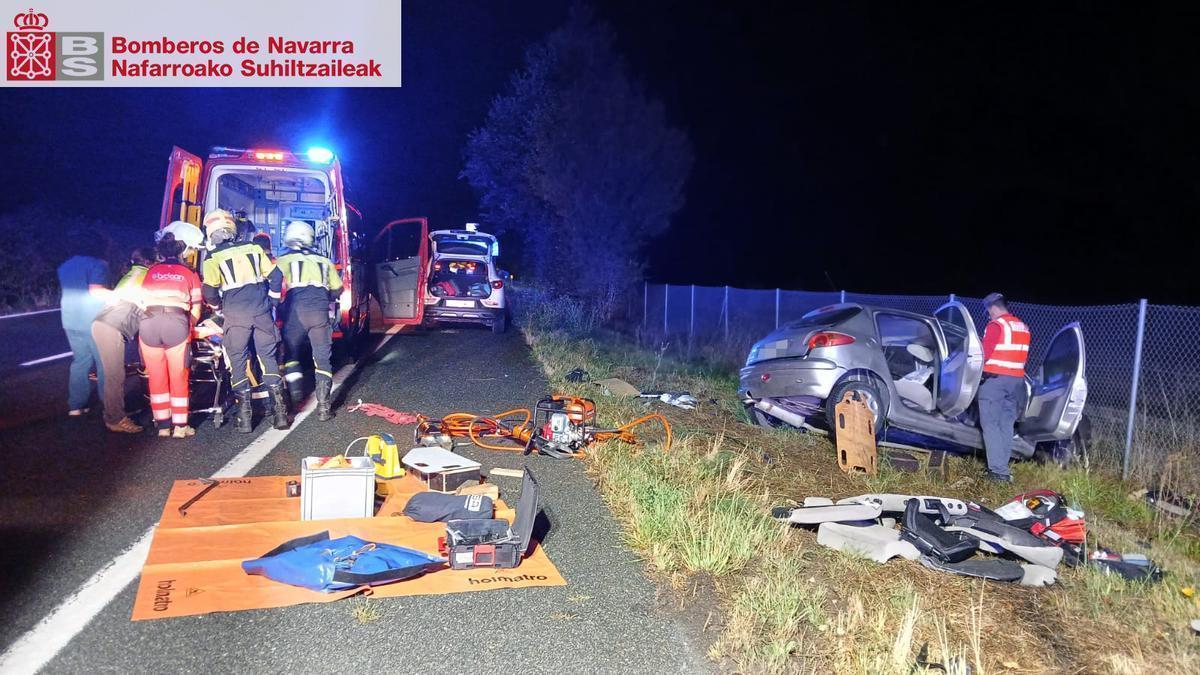 Traslado del conductor herido en Arakil.