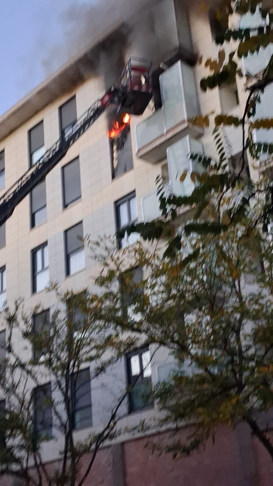 Fotos del incendio en una vivienda de Buztintxuri