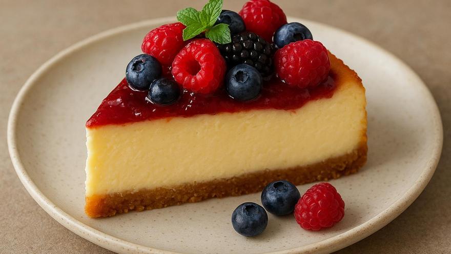 Tarta de queso con frutos rojos