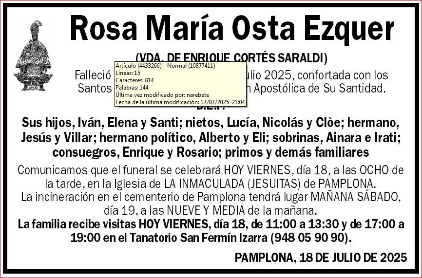 Rosa María Osta Ezquer