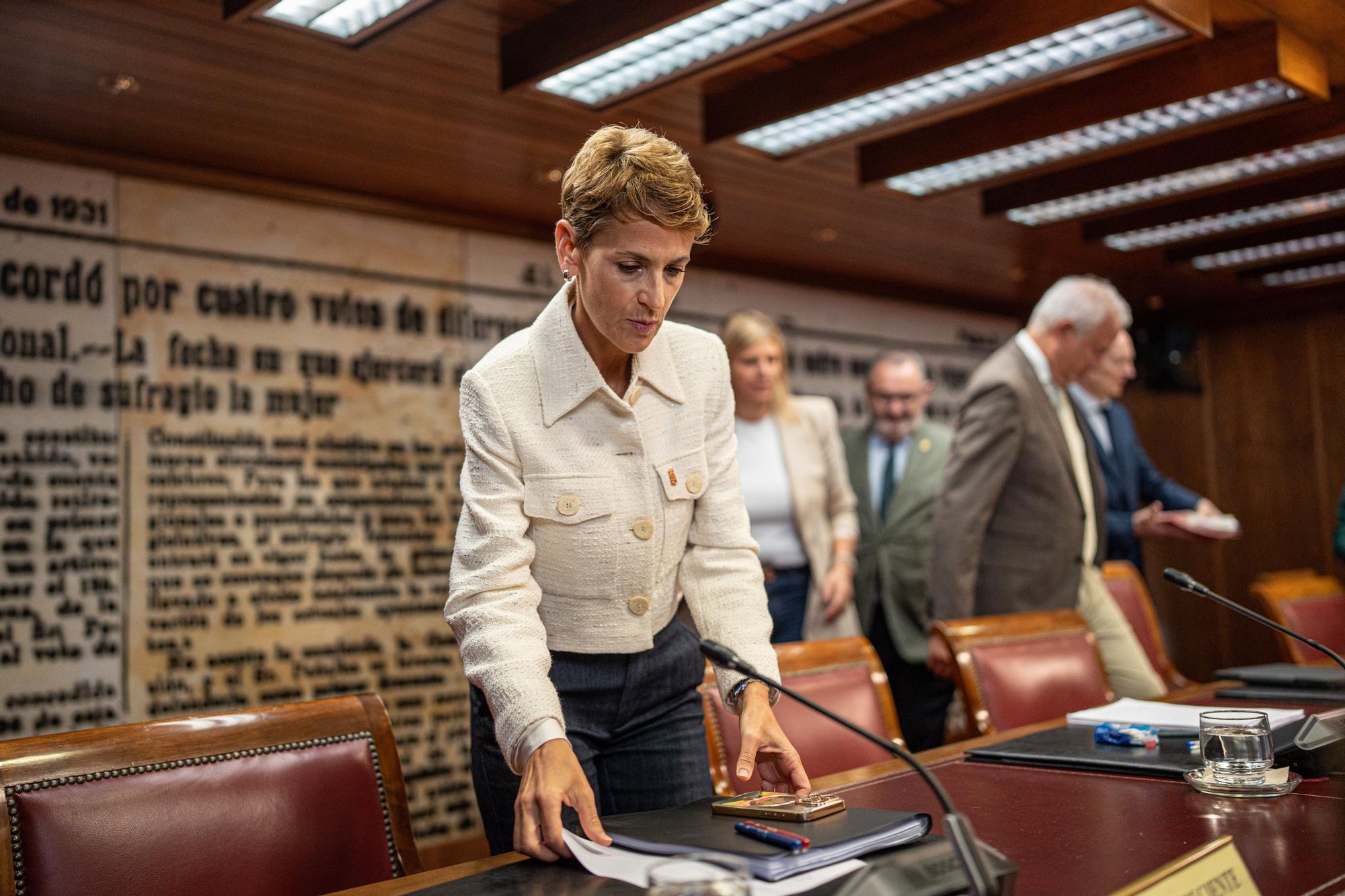 María Chivite comparece en el Senado en la comisión de investigación del 'caso Koldo'