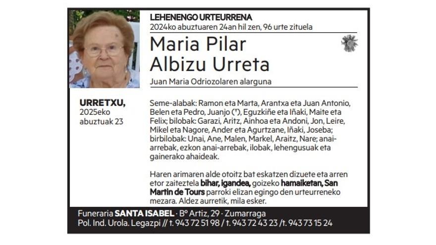 Maria Pilar Albizu Urreta
