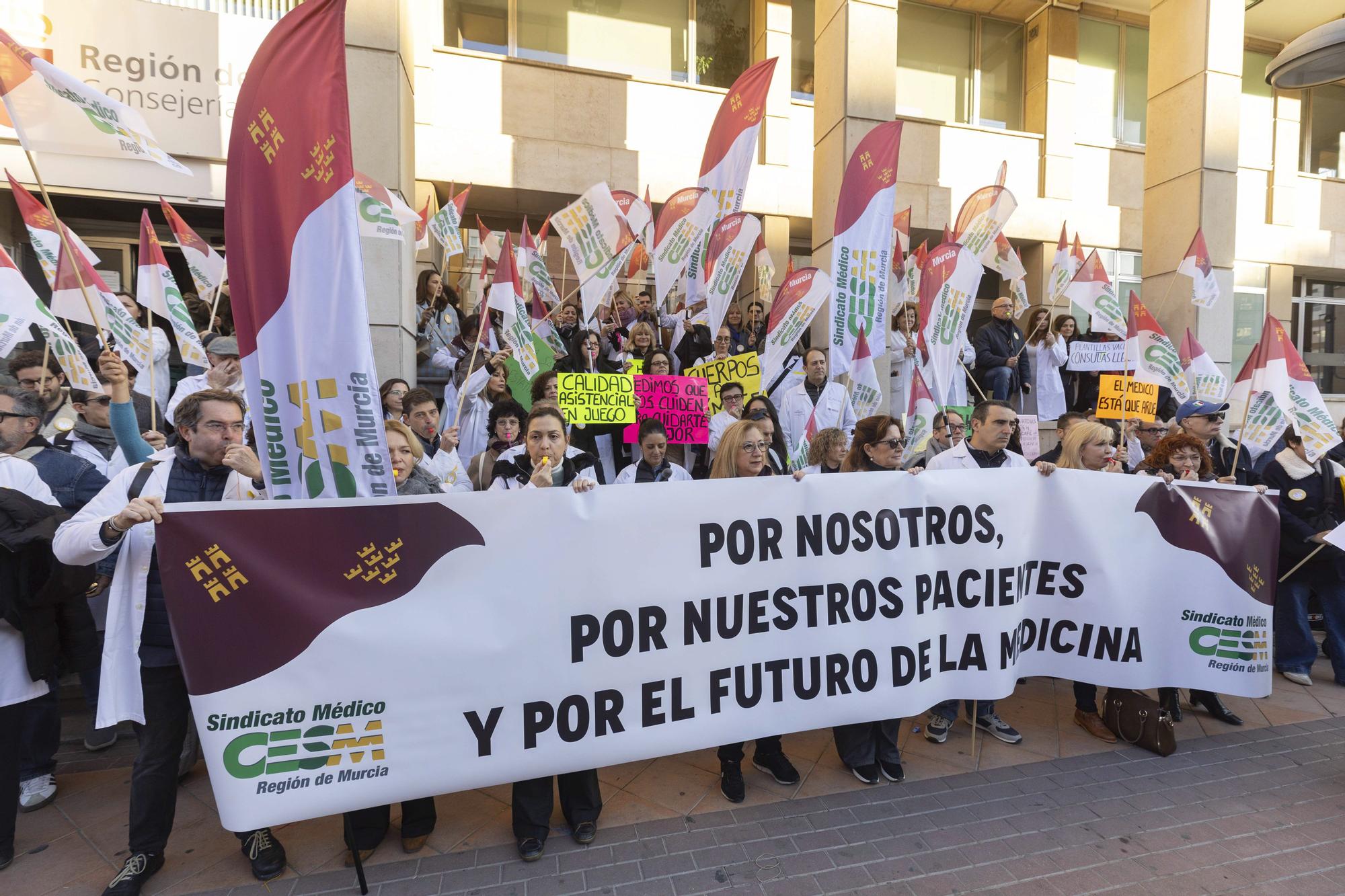 En imágenes: Los médicos mantienen el pulso con Sanidad en una nueva huelga contra el estatuto marco