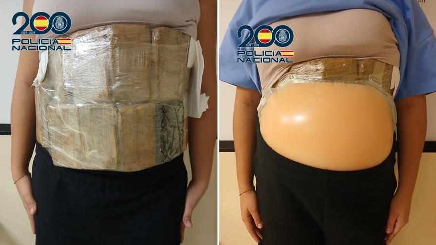 Finje un embarazo para esconder más de dos kilos de cocaína en un falso vientre