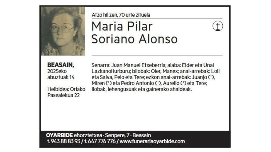 MARIA PILAR SORIANO ALONSO