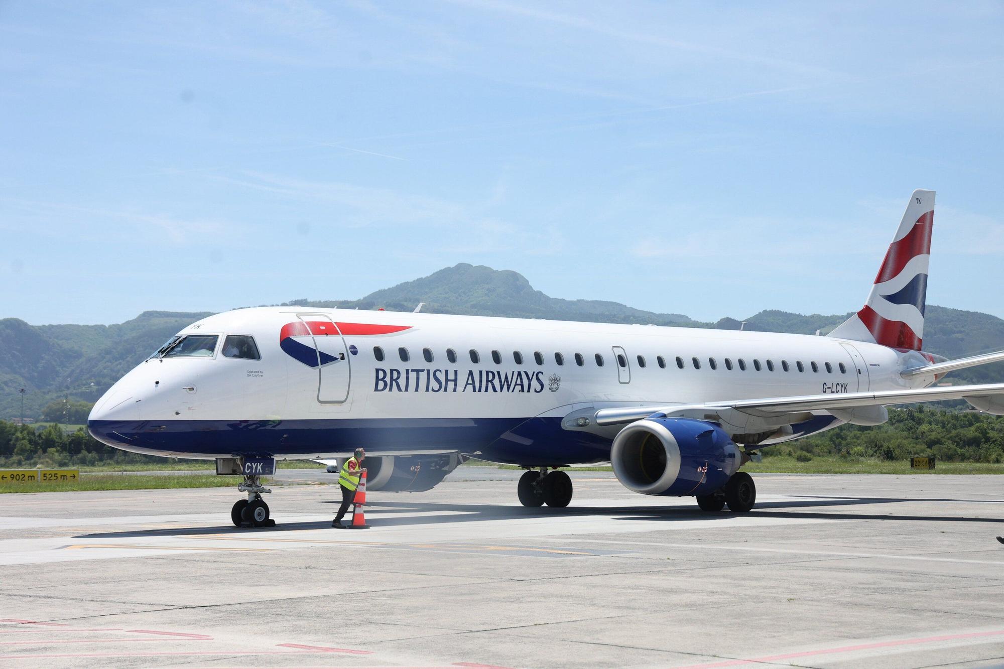 Un avión de British Airways, en Hondarribia