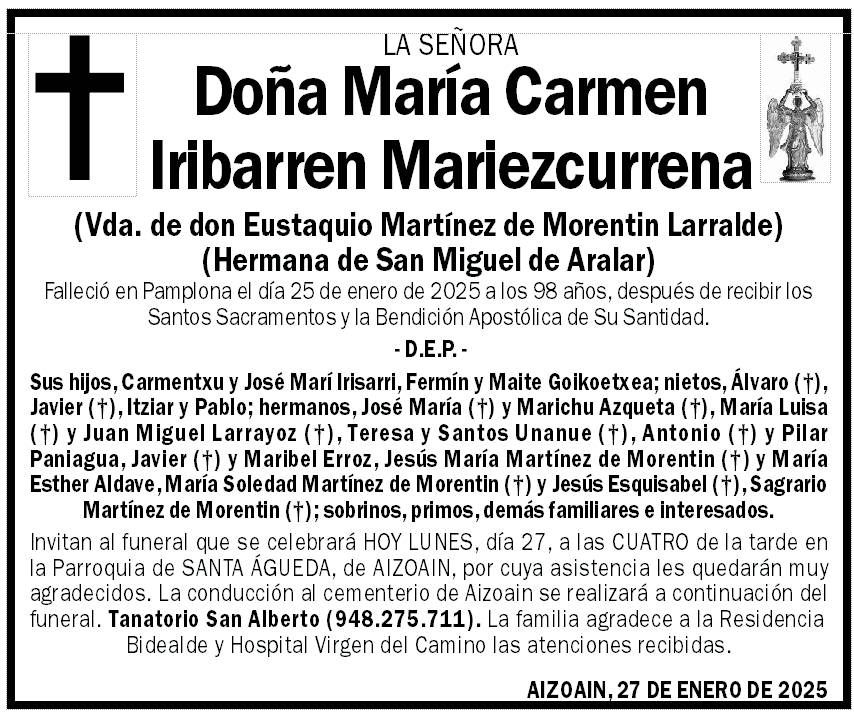 María Carmen Iribarren Mariezcurrena