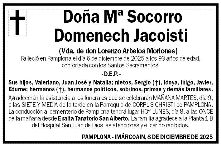 Mª Socorro Domenech Jacoisti