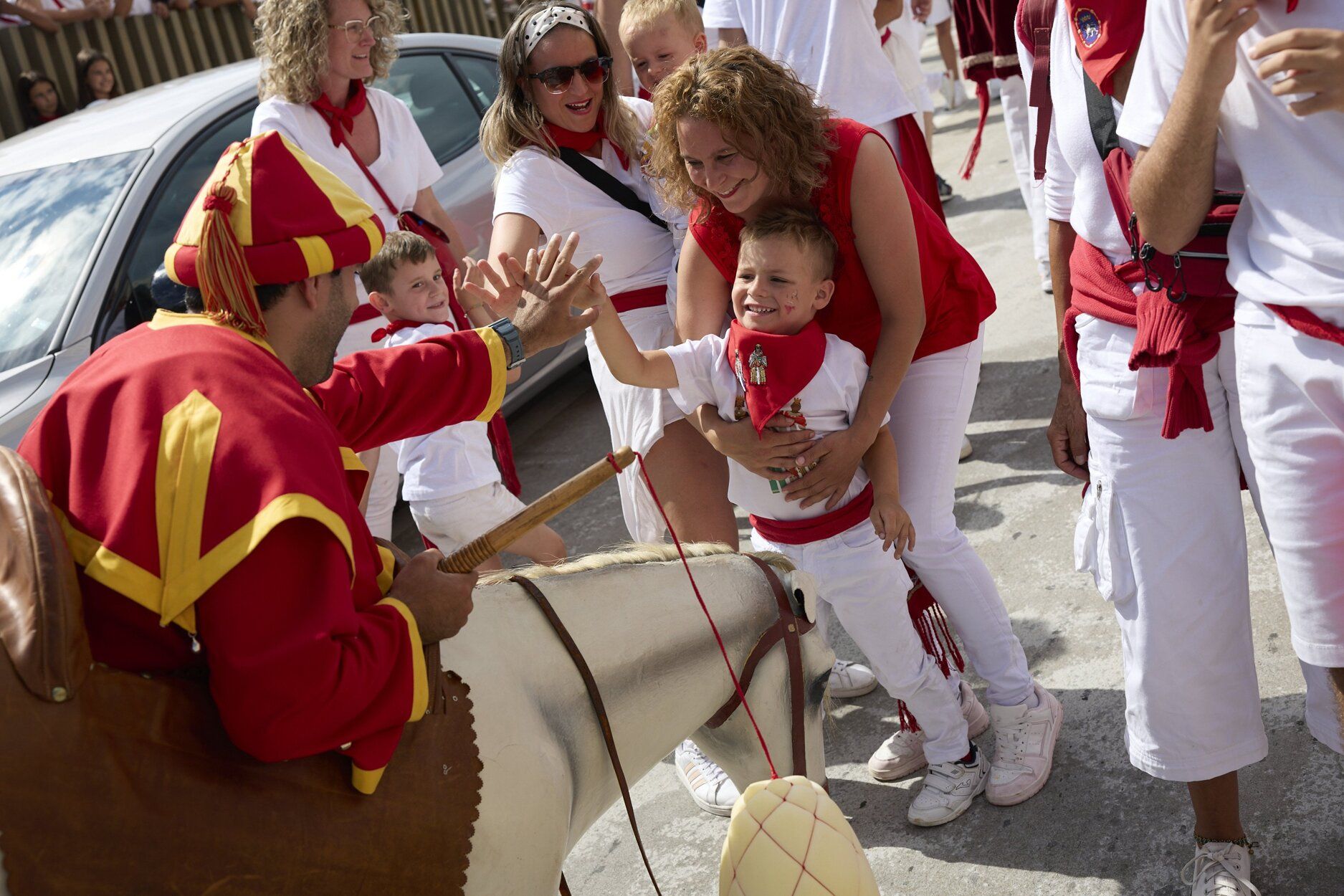Imágenes de la primera salida de la Comparsa de Gigantes estos Sanfermines