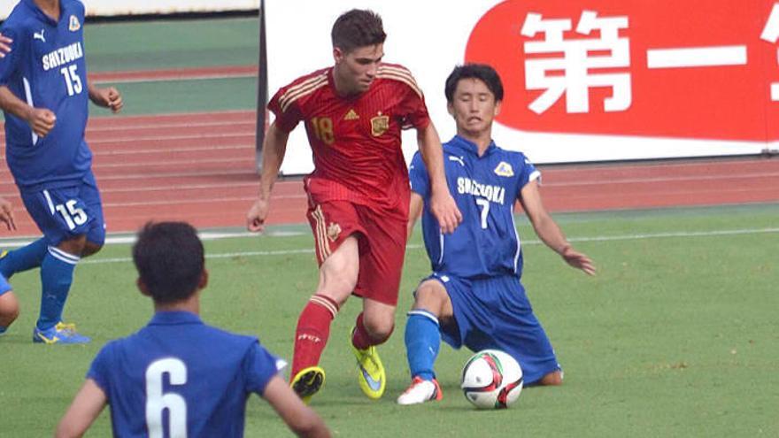 Arellano, en un partido con las categorías inferiores de la selección española