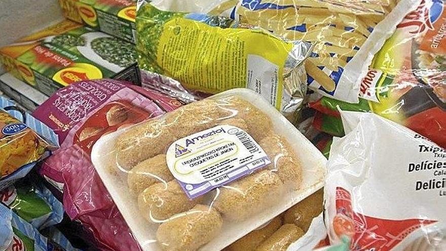Productos congelados en un supermercado