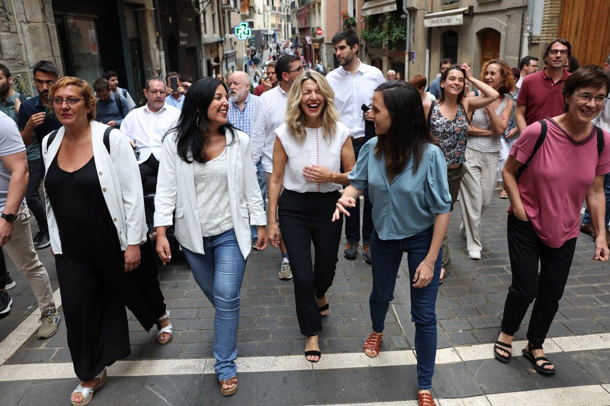 Yolanda Díaz y Ione Belarra comparten campaña de Sumar en Pamplona