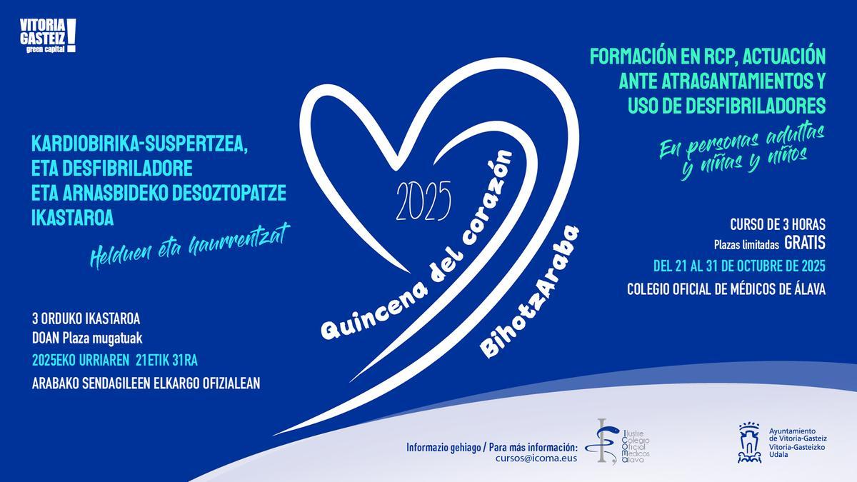 Cartel de la IX edición de la ‘Quincena del Corazón- Bihotz Araba’