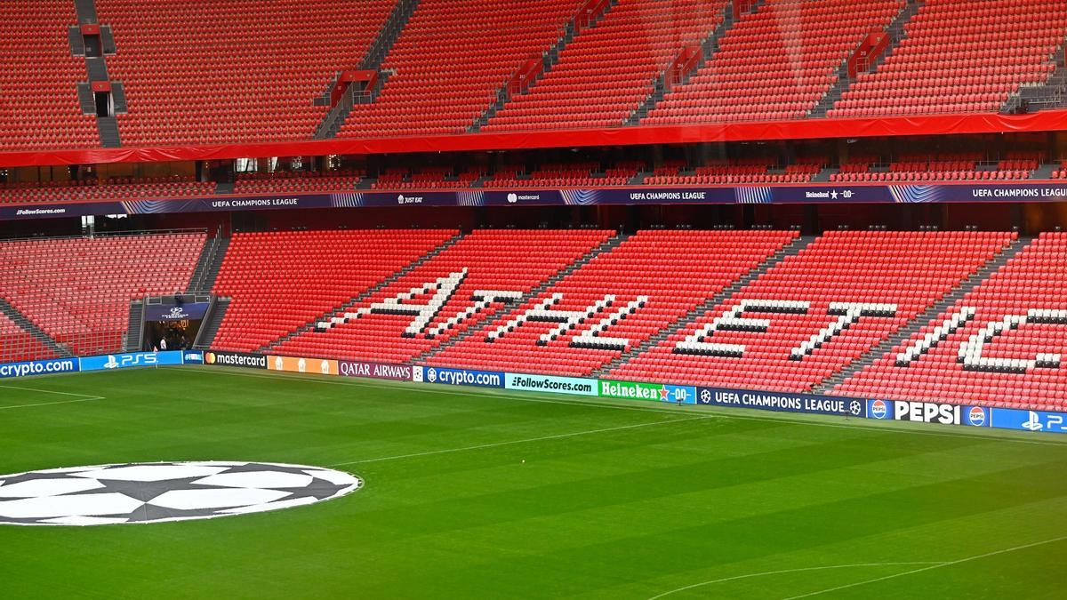 San Mamés se engalana para la Champions