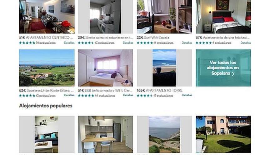 Apartamentos ajenos a esta información publicitados en la plataforma Airbnb