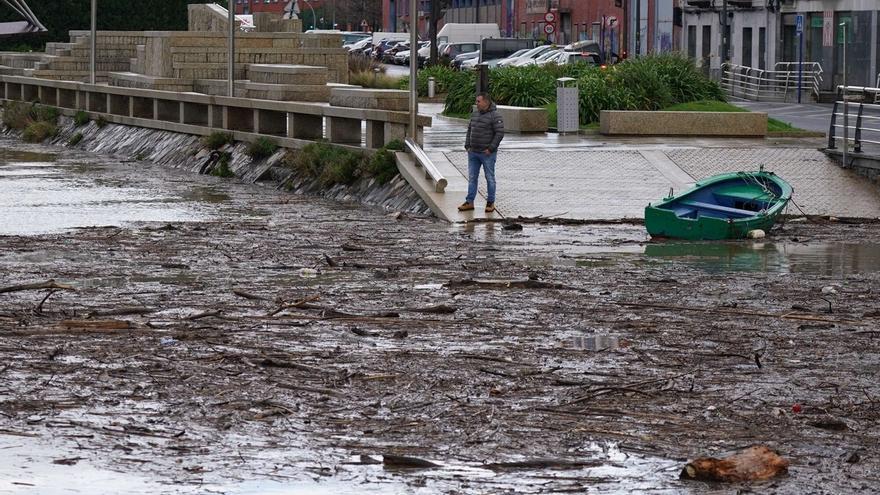 Así está la ría de Bilbao momentos antes de la pleamar