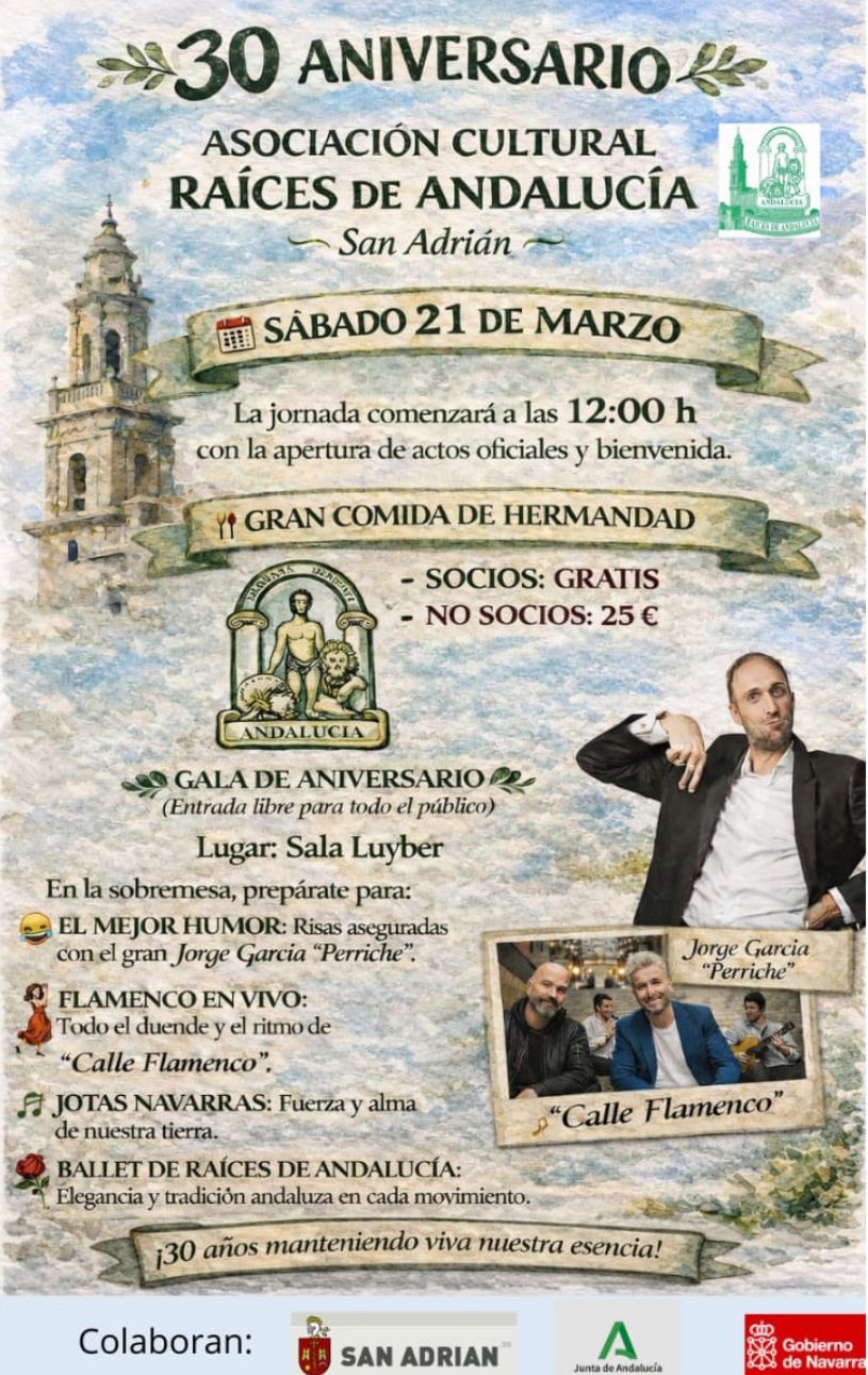 Cartel de los actos que habrá el día 21 con motivo del 30º aniversario.