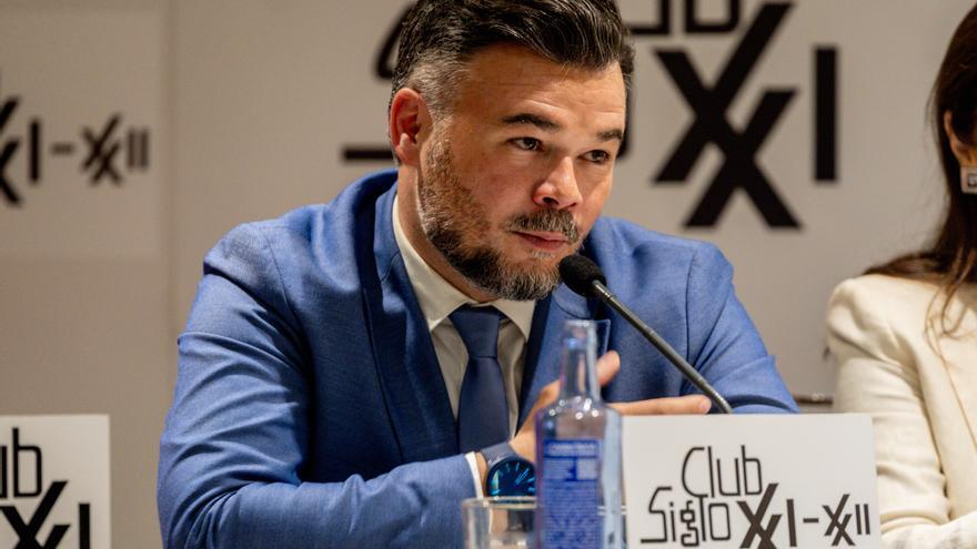 Rufián aceptaría encabezar una lista electoral si eso ayuda a unir la izquierda, pero aclara que no depende de él
