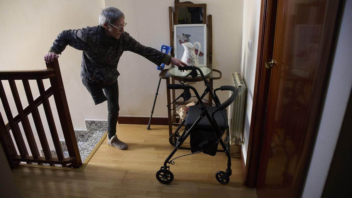 Maite García, en su casa durante la realización del reportaje el pasado mes de febrero.