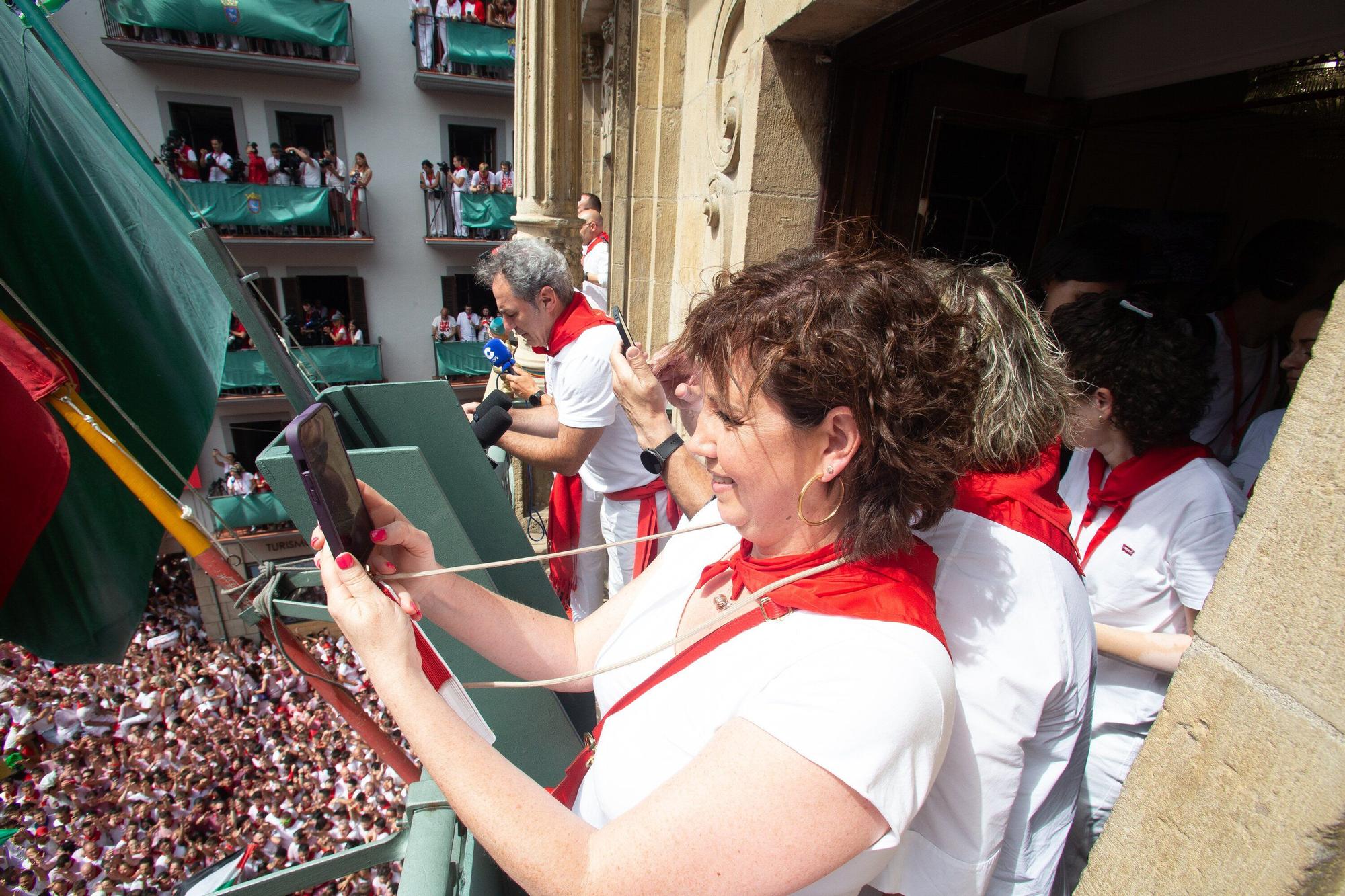 Fotos del  Chupinazo de San Fermín 2025 en Pamplona: ¡La fiesta más internacional se enciende con un grito solidario por Palestina!