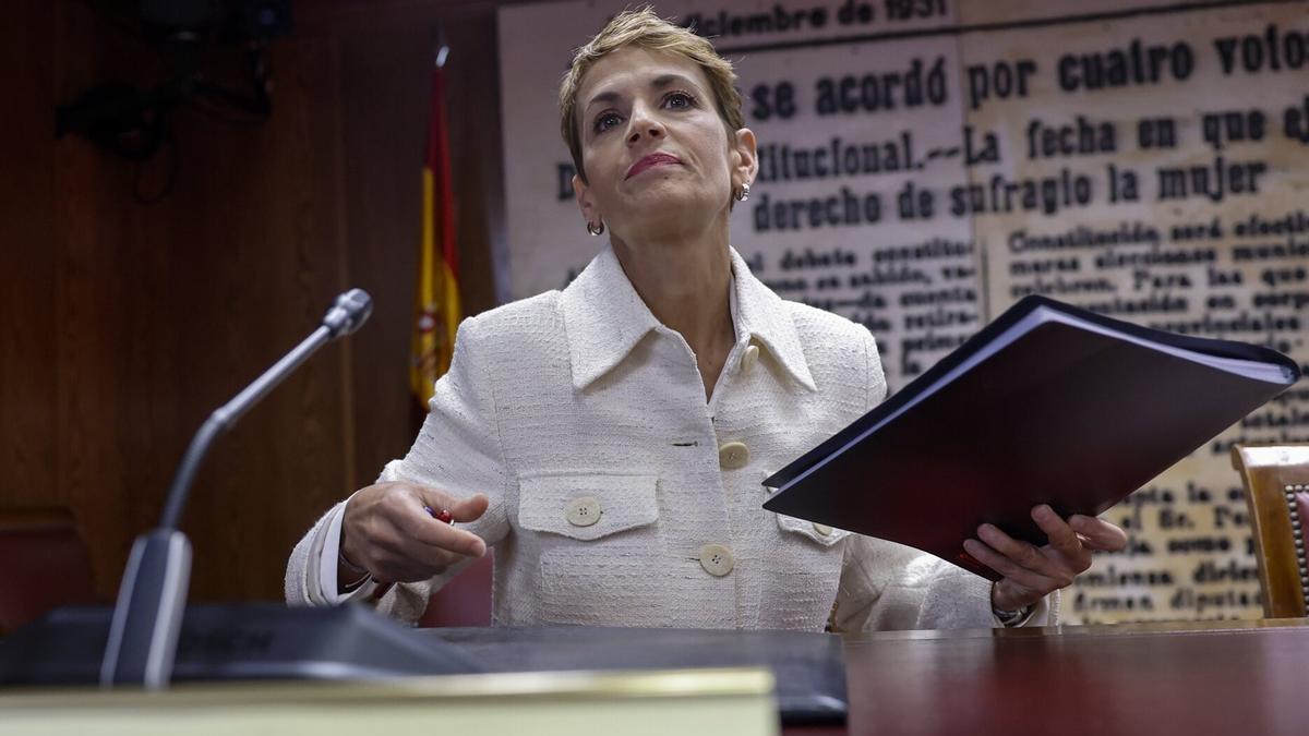 María Chivite, en su comparecencia en el Senado.