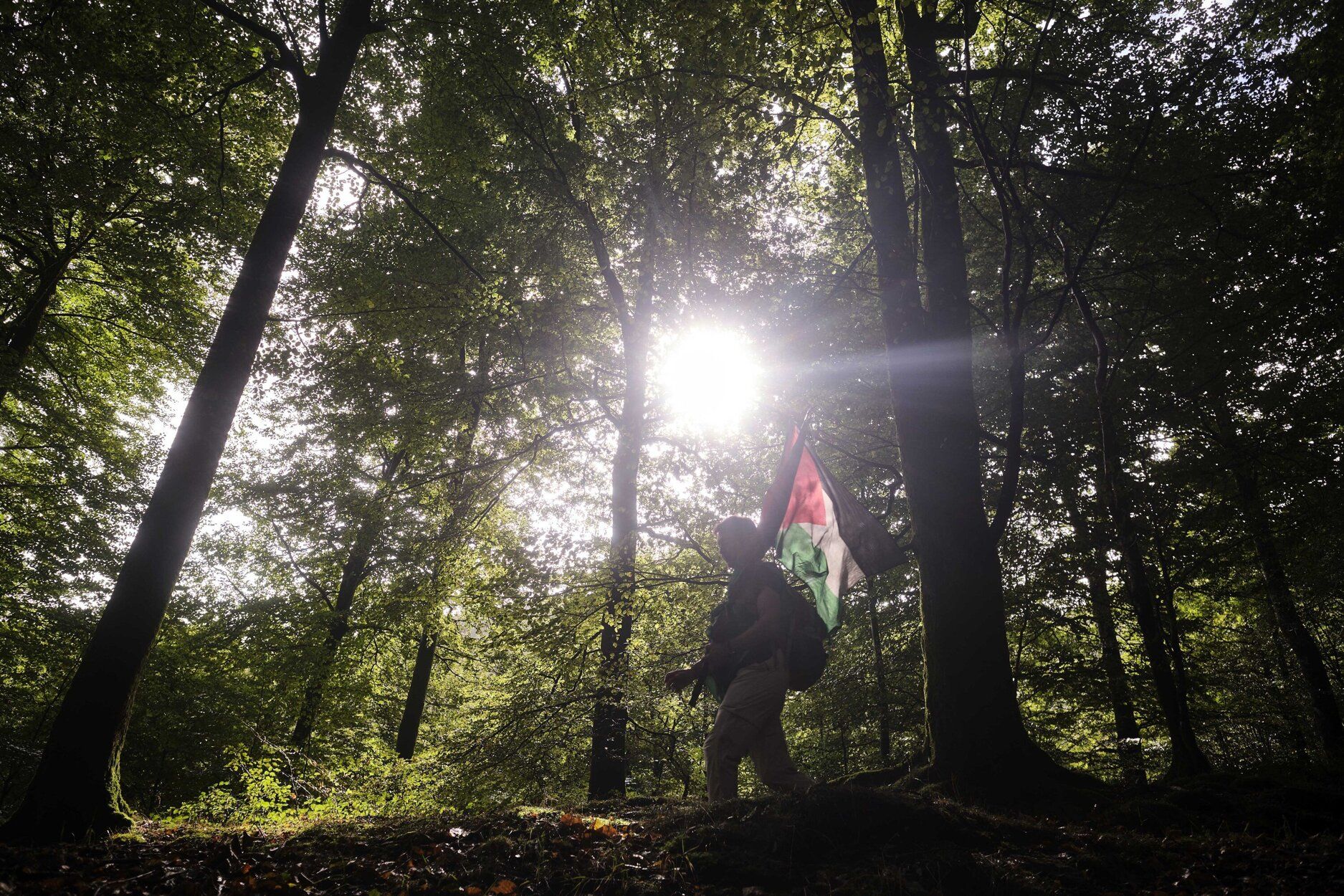 Fotos de la séptima etapa de la marcha propalestina por Navarra, desde Eltzaburu hasta Doneztebe