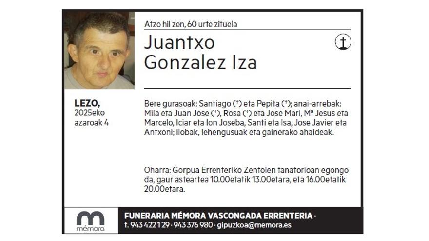JUANTXO GONZALEZ IZA