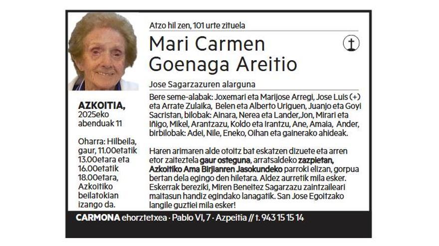 MARI CARMEN GOENAGA AREITIO