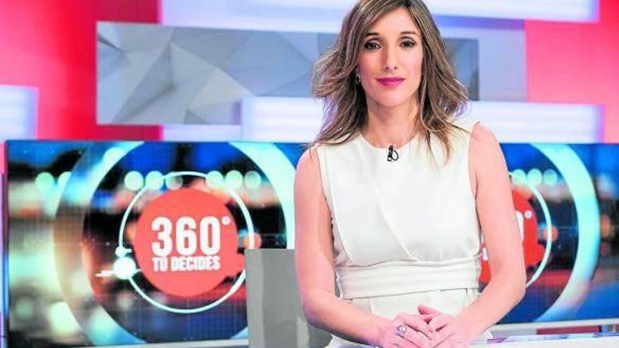Eider Hurtado en el plató del programa ‘360º’ que se estrena hoy.
