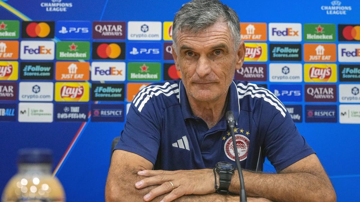 José Luis Mendilibar, en la conferencia de prensa de este lunes en Barcelona.