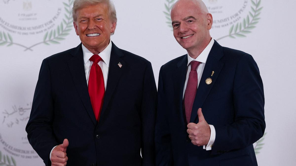 El presidente de Estados Unidos, Donald Trump, que ha confirmado que asistirá al sorteo, y el presidente de la FIFA, Gianni Infantino.