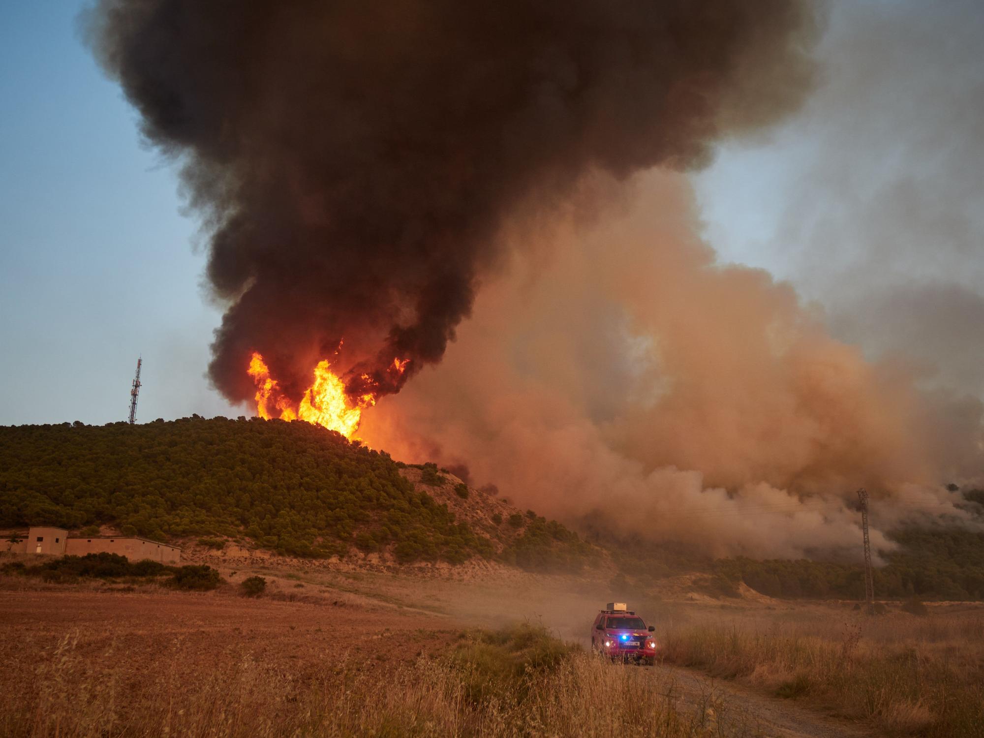 Fotos del incendio forestal cerca de Carcastillo