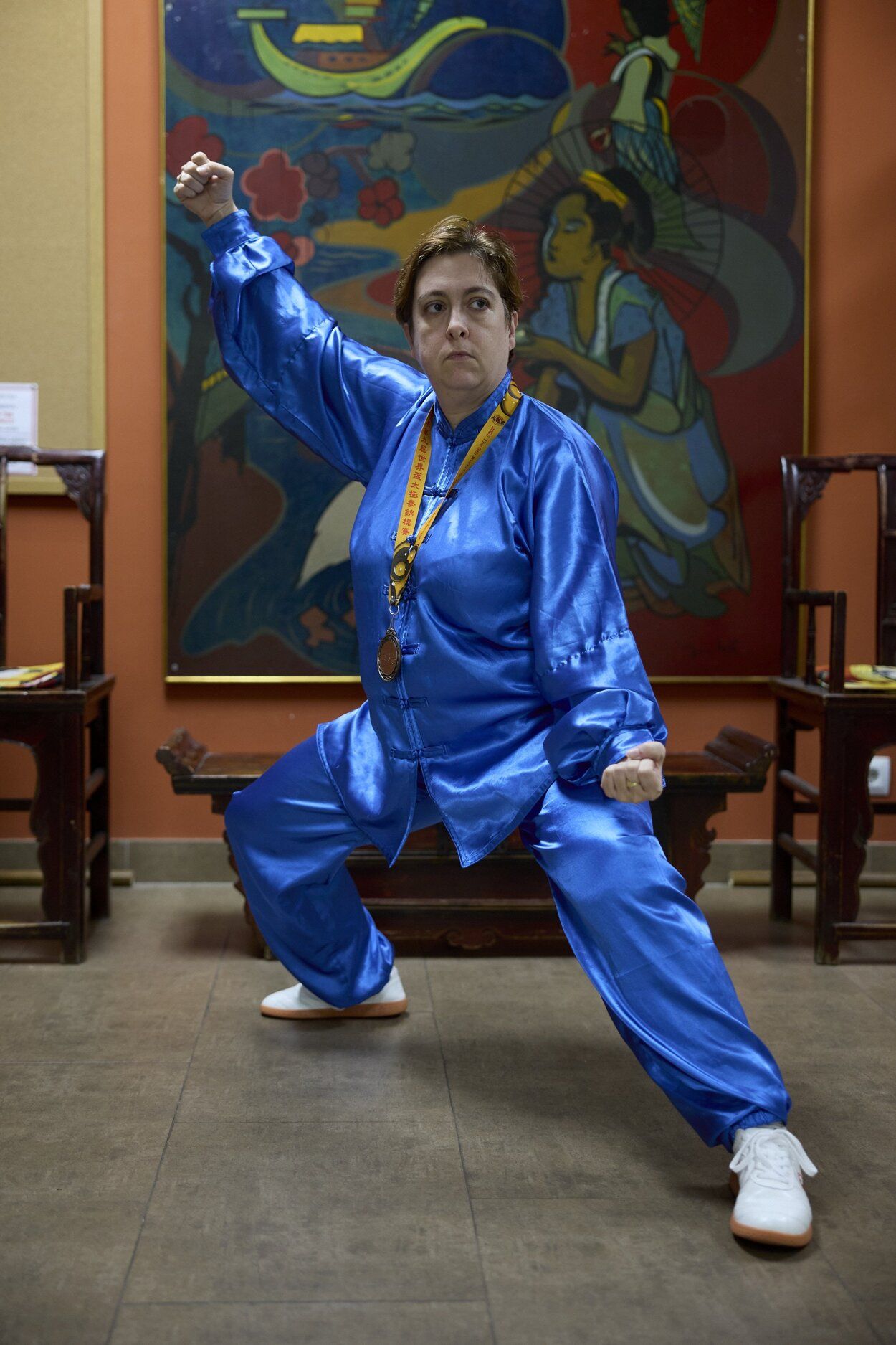 Elena, con la medalla al cuello.