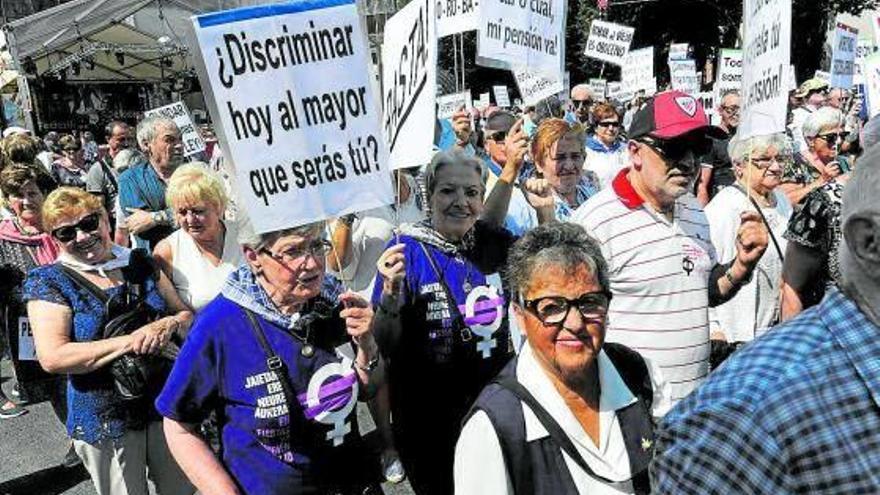 Movilización de pensionistas en Bilbao.