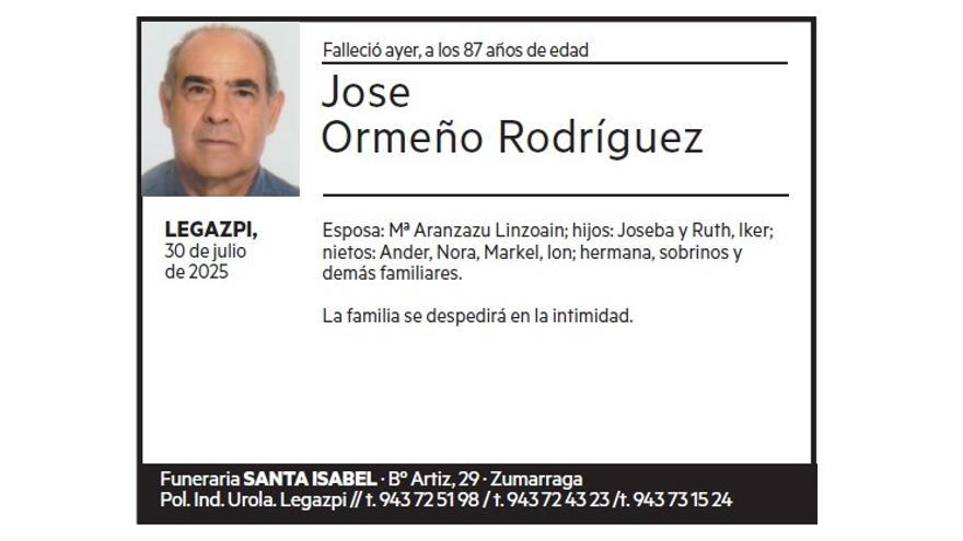JOSE ORMEÑO RODRIGUEZ