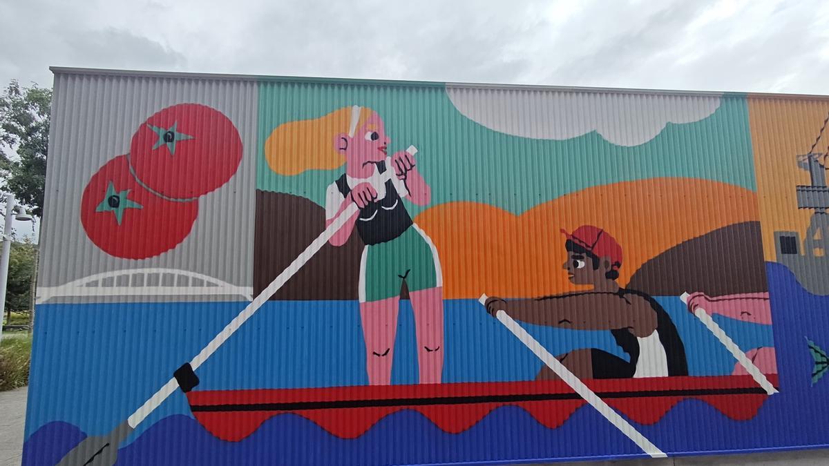 Bea Aparicio artista bilbotarraren horma-irudia.