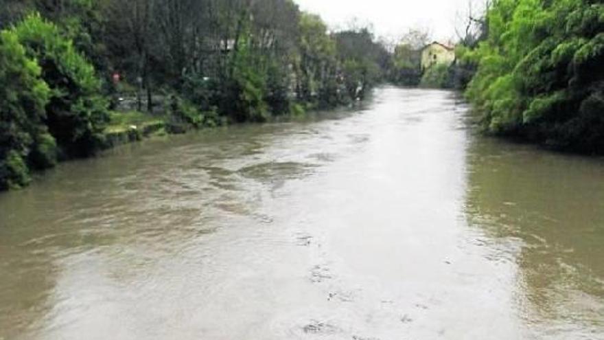 El río Oria, ayer, a su paso por Lasarte-Oria.