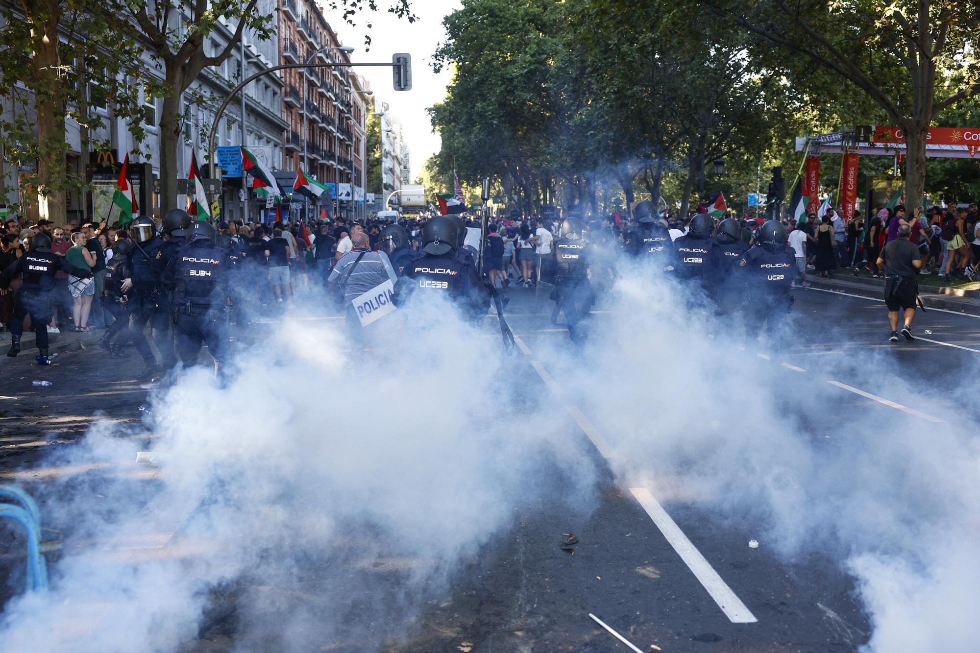 Cargas policiales en Madrid contra los manifestantes propalestina