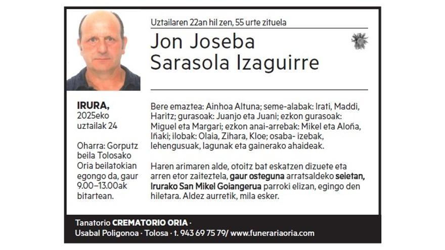 ION JOSEBA SARASOLA EIZAGUIRRE