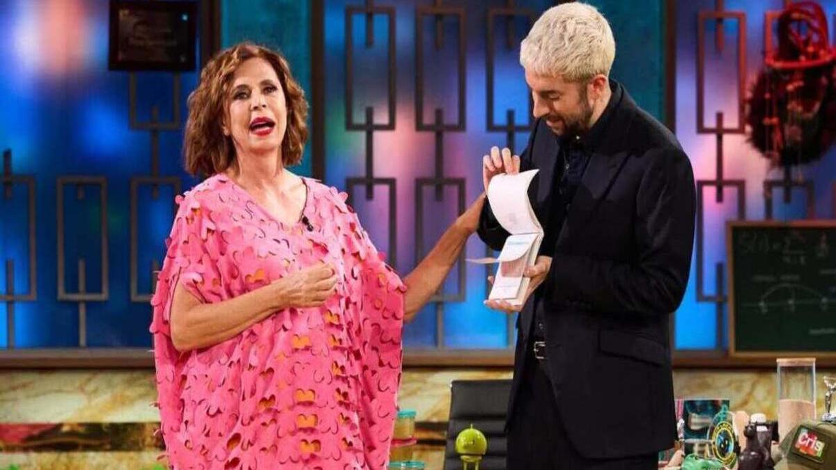 Ágatha Ruiz de la Prada y David Broncano, ayer en &#039;La Revuelta&#039;