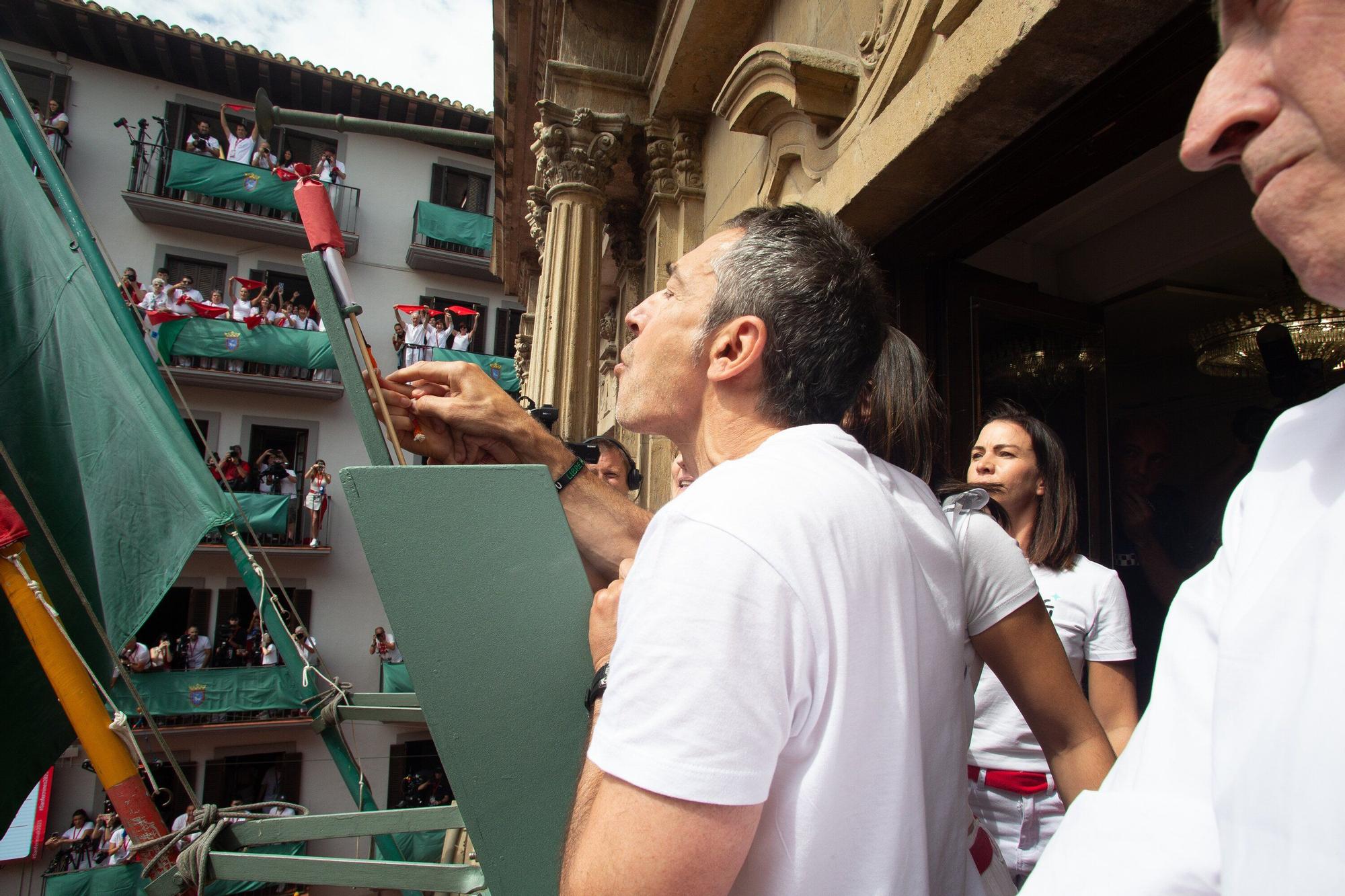 Fotos del  Chupinazo de San Fermín 2025 en Pamplona: ¡La fiesta más internacional se enciende con un grito solidario por Palestina!