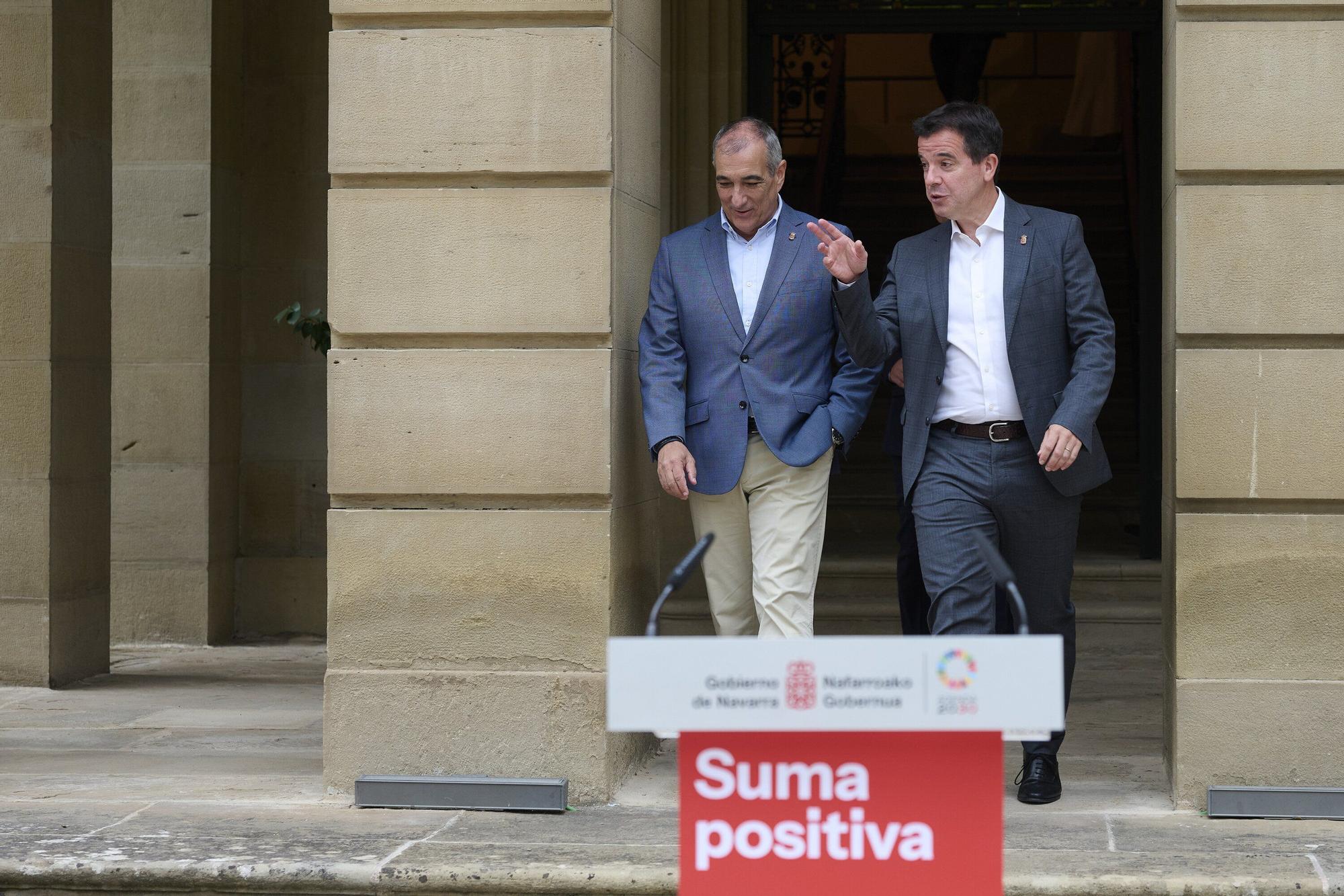 Rueda de prensa de María Chivite en la presentación del balance de mitad de legislatura