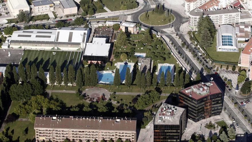 Vista aérea de las piscinas de Oberena.