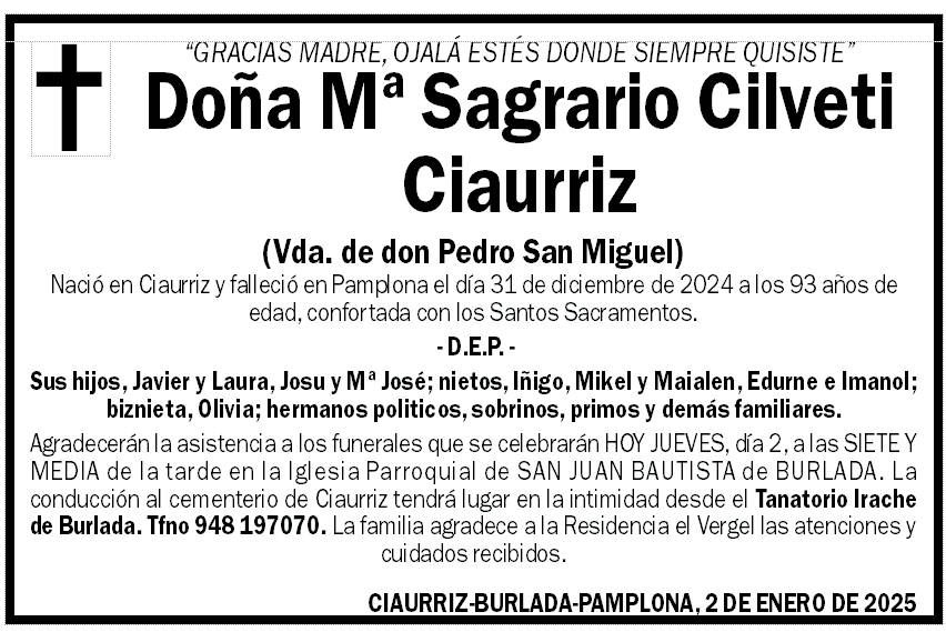 Mª Sagrario Cilveti Ciaurriz