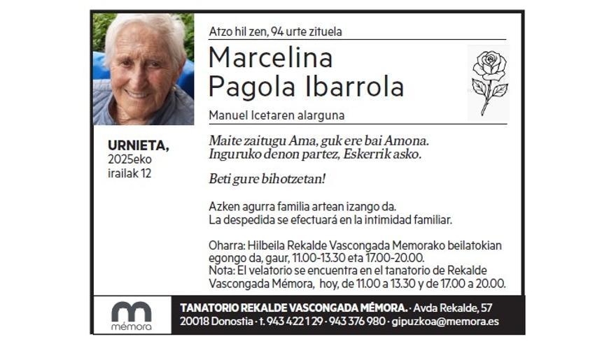 MARCELINA PAGOLA IBARROLA