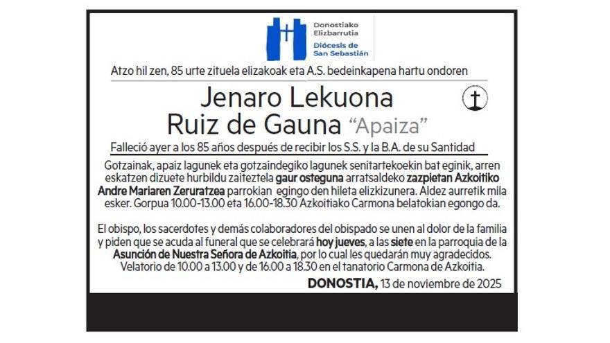 JENARO LECUONA RUIZ DE GAUNA