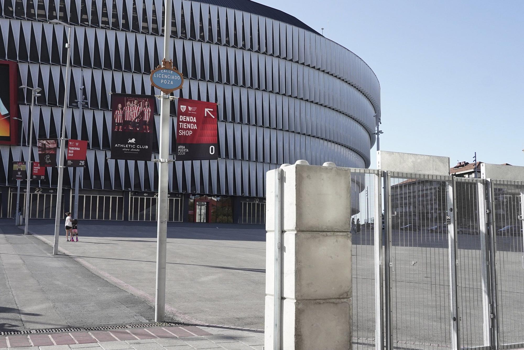 En imágenes: vallado en San Mamés para los partidos de Champions